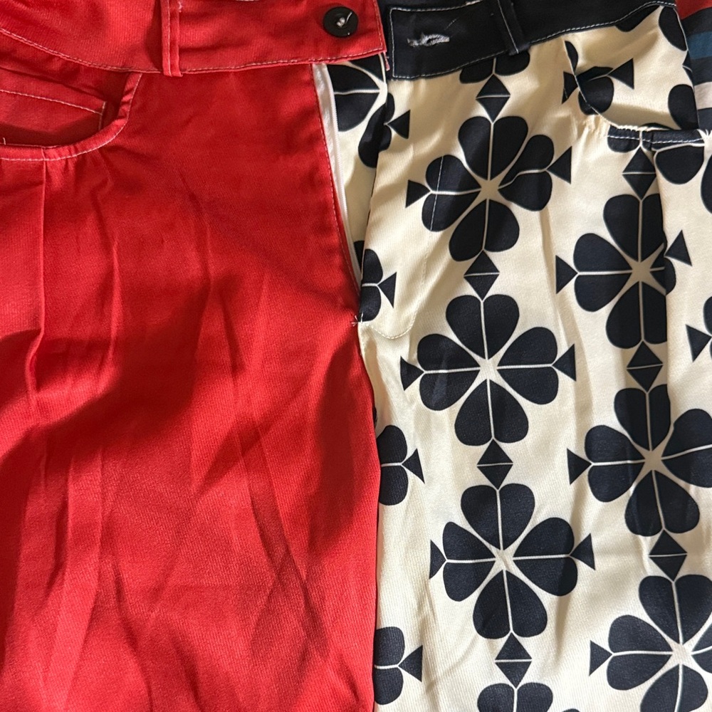Stylish Red and Black Patterned Pants Art Fun Luxury